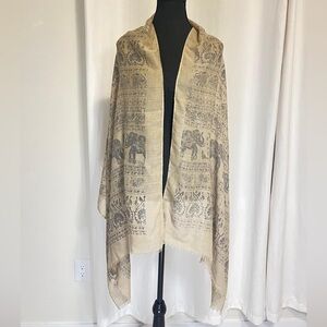 Elegant Tan Elephant Design Wrap